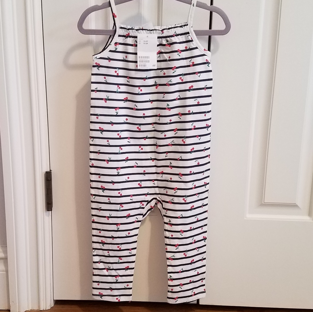 NEW! Baby Girl Cherry Printed Overalls